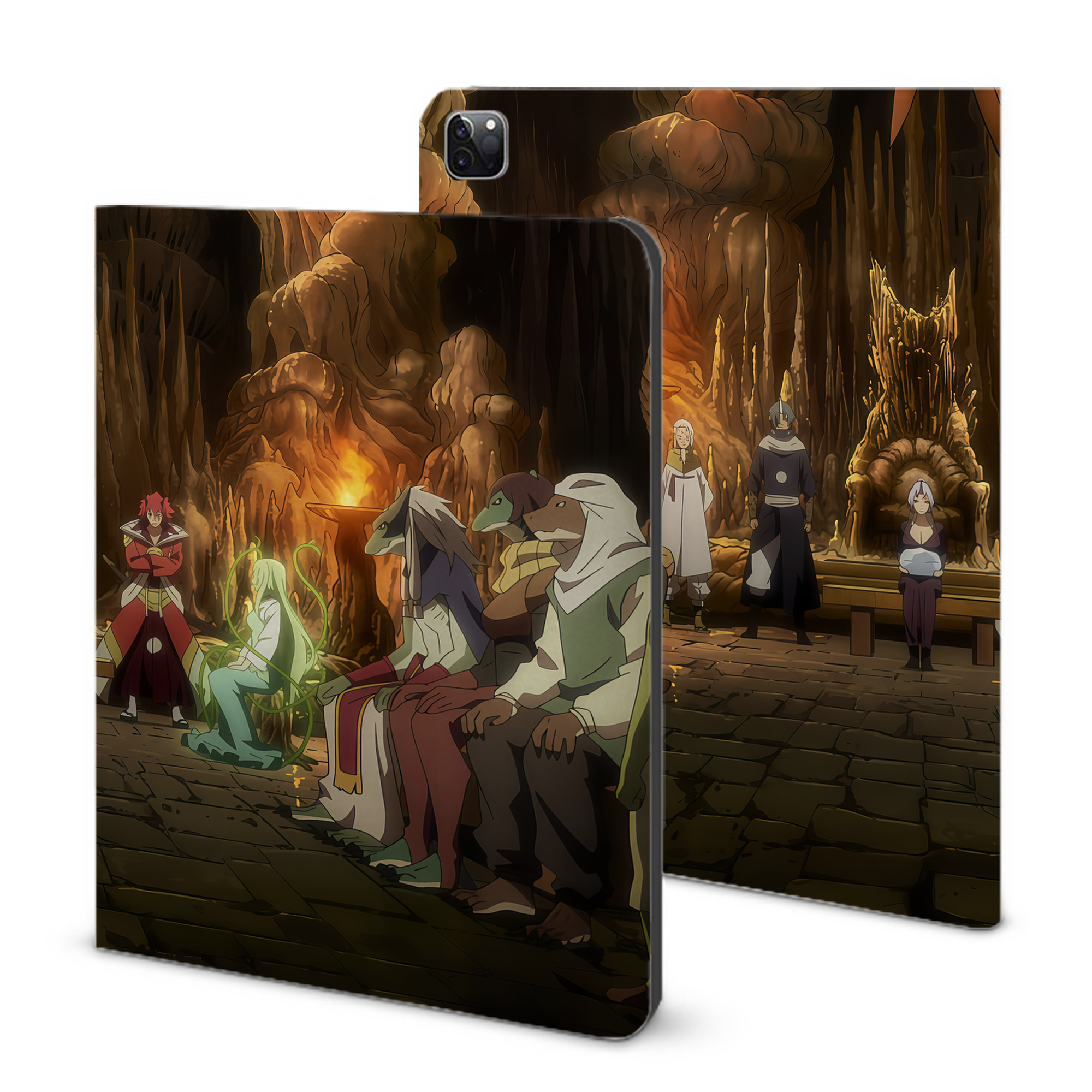 （画像用） 転スラ Regarding Reincarnated to Slime IPad ケース ブック型 PUレザー TPU 耐衝撃 軽量 薄型 ペン収納なし 全面保護 IPad 各モデル対応